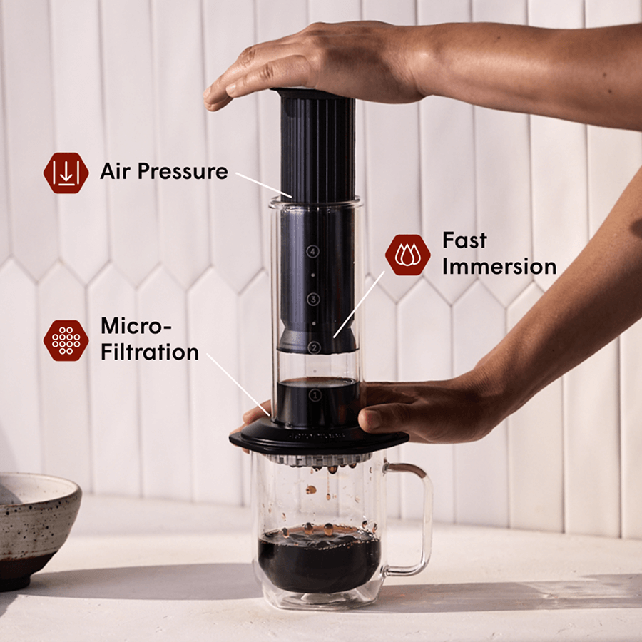 AeroPress Double Wall Glass Coffee Mug - 2 Pack